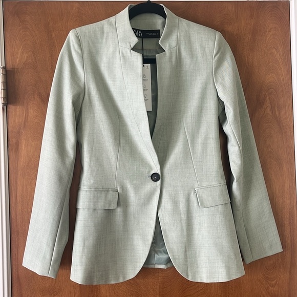 Zara Fitted Blazer with Inverted Lapel Size 2 New With Tag - Picture 7 of 15